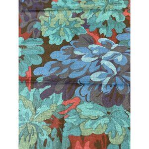 Floral Fabric 14"x33" Vibrant Blue & Red Design for Sewing & Crafts